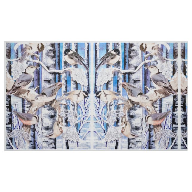 Die Wintervögel Stoff (Fat Quarter (45,7 x 55,9 cm))
