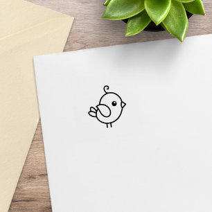 Die winzige Cartoon Bird Loyalty Punch Card erhalt Gummistempel