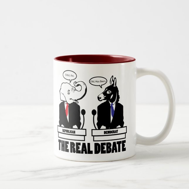Die wirkliche Debatten-Tasse Zweifarbige Tasse (Rechts)
