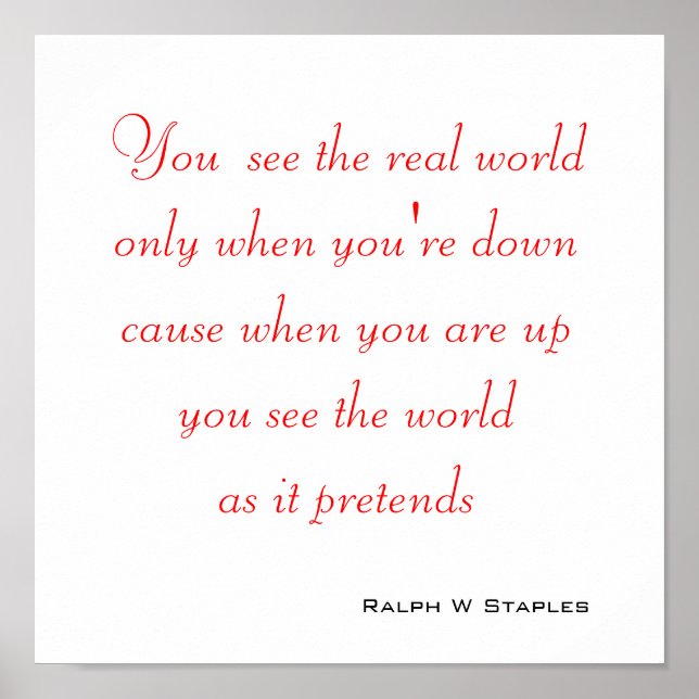 Die wirkliche Welt Poster (Vorne)