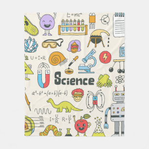 Die Wissenschaft der Schule doodle Set 1. Vintage  Fleecedecke