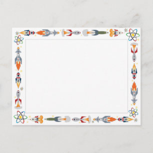 Die Wissenschaft grenzt an Vintage Raketen und an  Postkarte