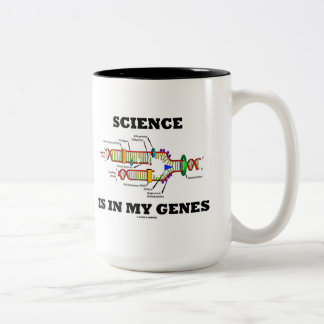 Die Wissenschaft steckt in der biologischen DNA-Re Zweifarbige Tasse