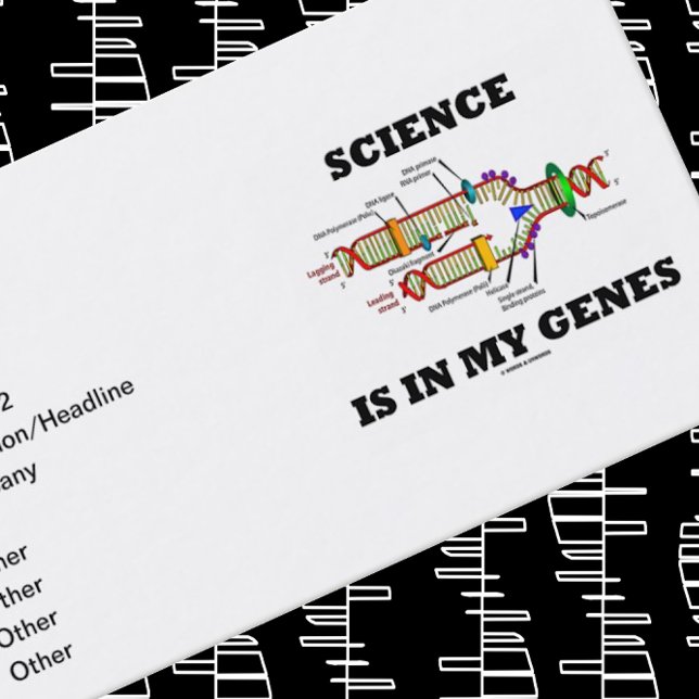Die Wissenschaft steckt in meinen Genen (DNA-Repli Visitenkarte (Business card for any scientist, geneticist, molecular biologist, etc.)