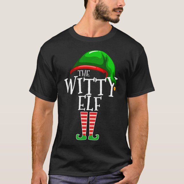 Die Witty Elf Familie passt Weihnachtsgeschenk Fun T-Shirt (Vorderseite)