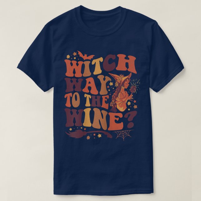 Die Witzbäume zitieren Hexe zum Wein T-Shirt (Design vorne)