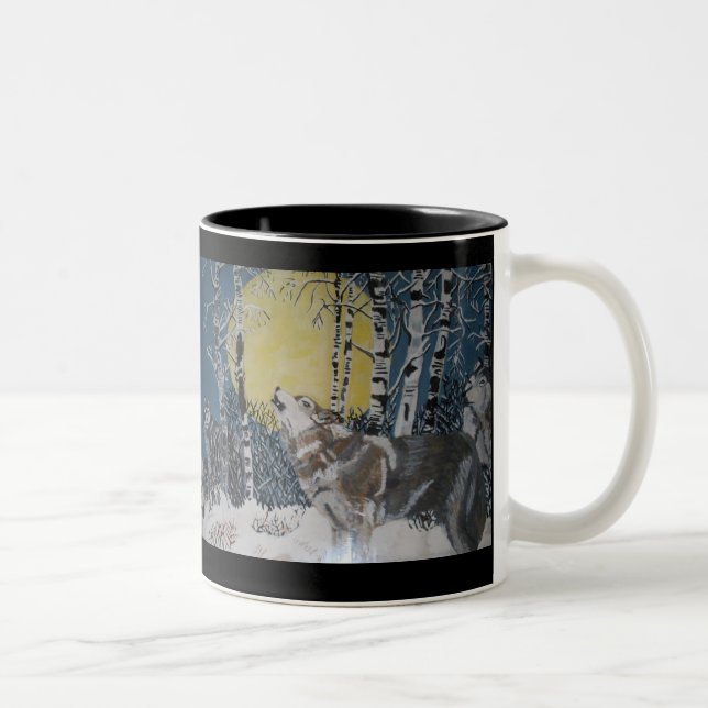 DIE WOLF-Tasse Zweifarbige Tasse (Rechts)