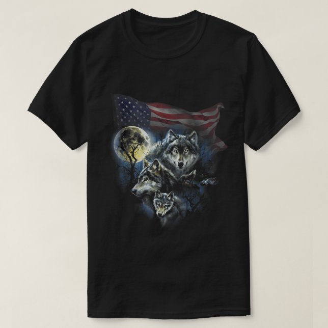 Die Wölfe der Mountain Men suchen einen Flaggename T-Shirt (Design vorne)