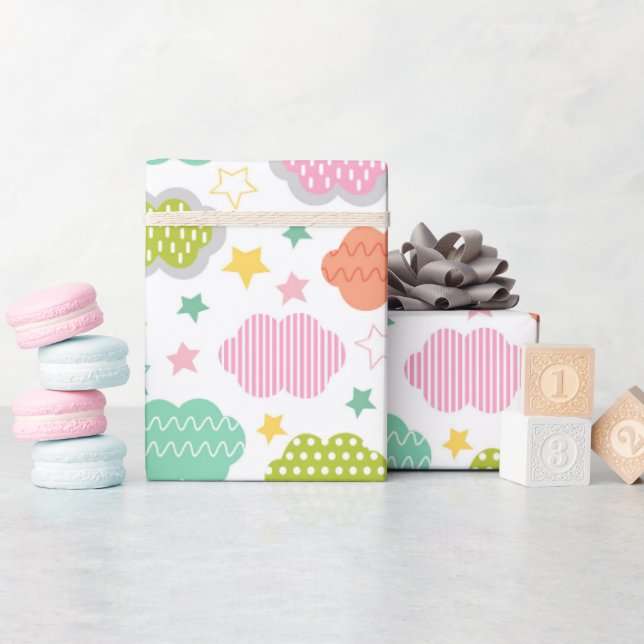 Die Wolken Geschenkpapier (Babyparty)