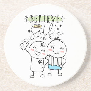 Die Wolle glauben an Ihr #selfie Funny Zitat Getränkeuntersetzer