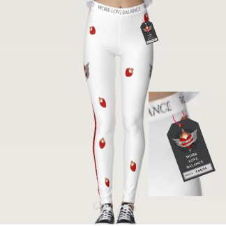 Die WORK LOVE BALANCE Leidenschaft Herz und Flamme Leggings