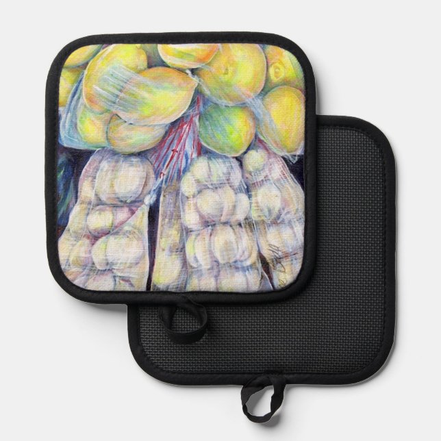 Die Wunder des Wassermarktes. Topflappen (Vorderseite/Rückseite)