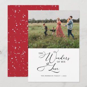 Die Wunder seiner Liebe Foto Typografie Moderne Feiertagskarte
