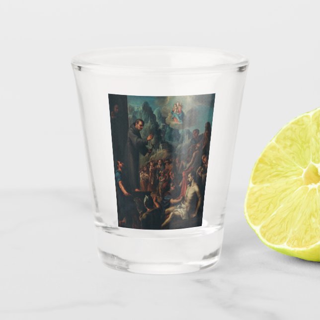Die Wunder von Saint Salvador von Horta Schnapsglas (Vorderseite)