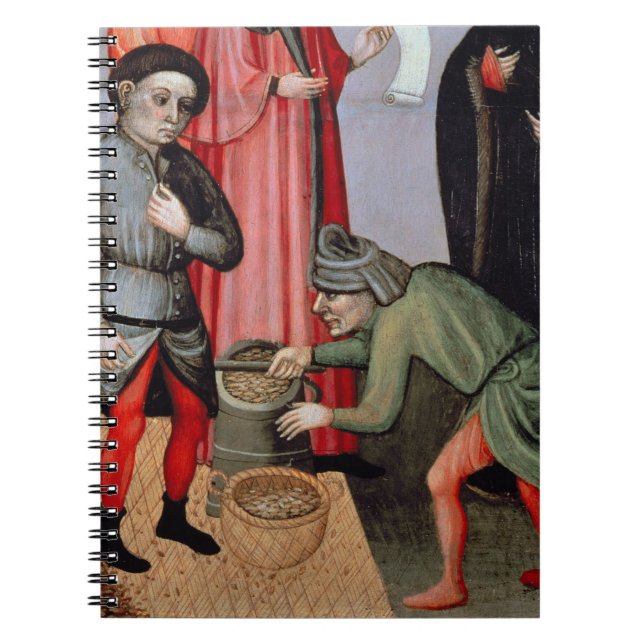 Die wunderbare Vermehrung des Kornes, Detail Notizblock (Vorderseite)