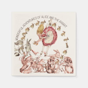 Die wunderbaren Abenteuer von Alice White Rabbit Serviette