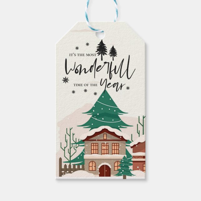 Die wunderbarste Weihnachtszeit Geschenkanhänger (Vorderseite)