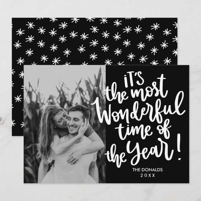 Die wunderbarste Zeit des Jahres | Black HOLIDAY F Einladung (Vorne/Hinten)