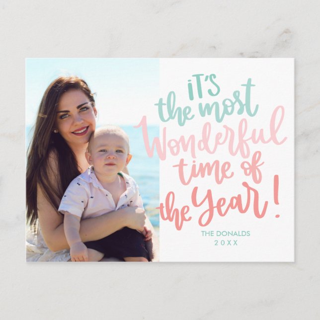 Die wunderbarste Zeit des Jahres | Blue HOLIDAY Fo Postkarte (Vorderseite)