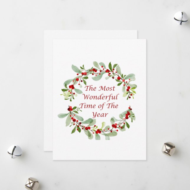 Die wunderbarste Zeit des Jahres Feiertagskarte (Vorderseite/Rückseite Beispiel)