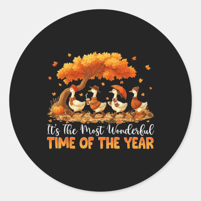 Die wunderbarste Zeit des Jahres Herbst versagt Runder Aufkleber (Vorderseite)