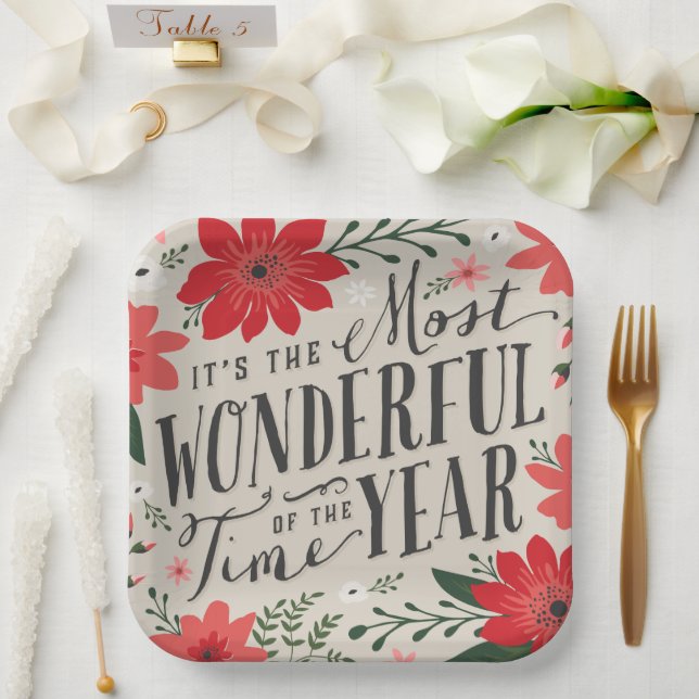 Die wunderbarste Zeit des Jahres Pappteller (Hochzeit)