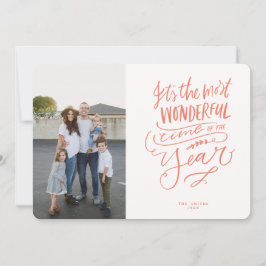 Die wunderbarste Zeit des Jahres rosa rotes Foto A Einladung