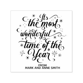 Die wunderbarste Zeit des Jahres Weihnachtsfamilie Permastempel