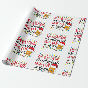 Die wunderbarste Zeit für ein Bier Geschenkpapier
