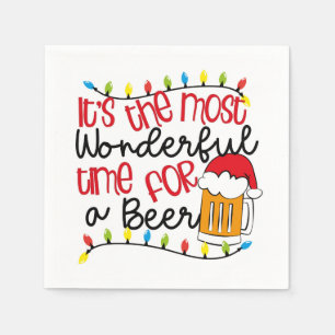 Die wunderbarste Zeit für ein Bier Serviette