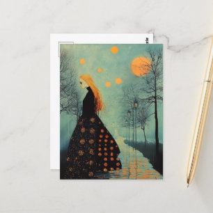 Die wunderschöne Dame mit dem roten Haar und viele Postkarte