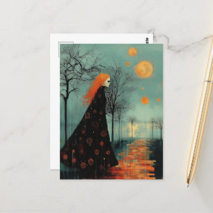 Die wunderschöne Dame mit dem roten Haar und viele Postkarte