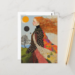 Die wunderschöne Dame mit Rothaarkissen Postkarte