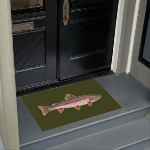 Die wunderschöne Regenbogenforelle ist ein freundl Fußmatte