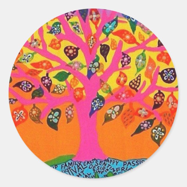 Die Wurzel des Wissens - Baum des Lebens Runder Aufkleber (Vorderseite)