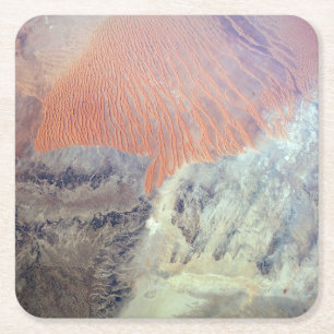 Die Wüste der Sahara in Algerien, Nordafrika. Rechteckiger Pappuntersetzer