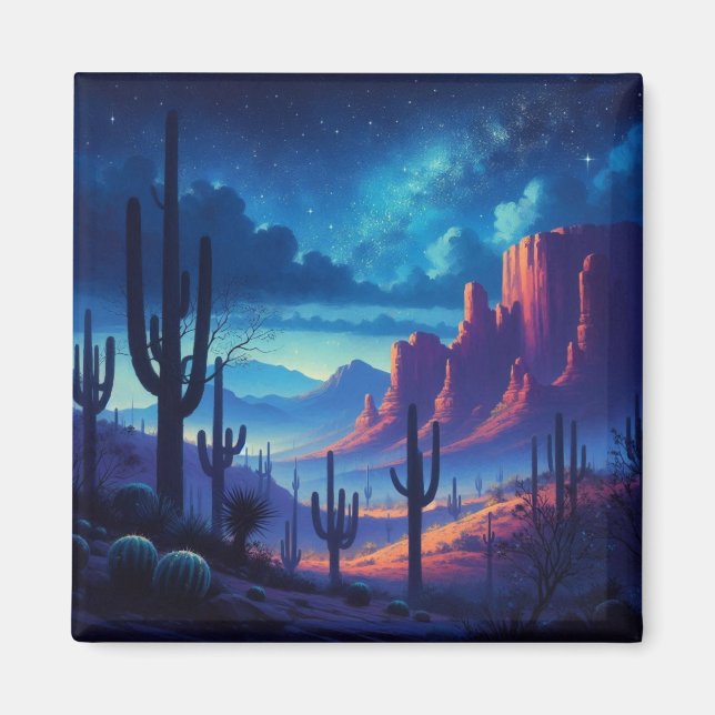 Die Wüste im Südwesten der Nacht Magnet (Vorne)