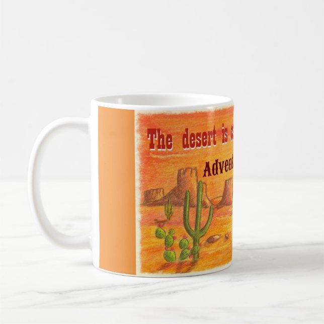 Die Wüste nennt Sonnenuntergangslandschaft maßgesc Kaffeetasse (Links)