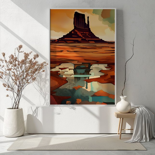 Die Wüste ohne Rahmen Poster (This abstract modern art print will add color and sophistication to any room.)