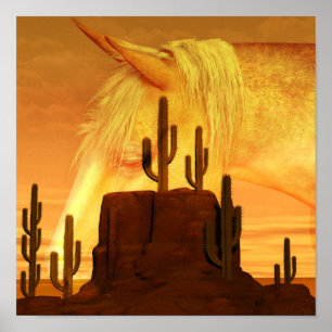 Die Wüstenlandschaft im Freien Poster