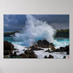 Die Wut Kanaloa ~ hawaiischen Gottes des Ozeans Poster