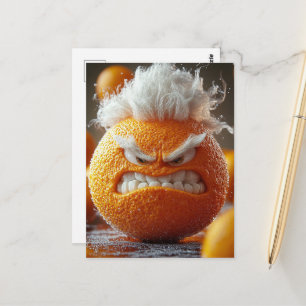 Die wütende Orange Frucht Postkarte