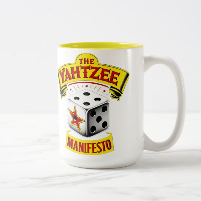 Die Yahtzee-Manifesto-Tasse Zweifarbige Tasse (Rechts)