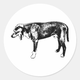 Die Yawn - Bully Mix Silhouette Runder Aufkleber
