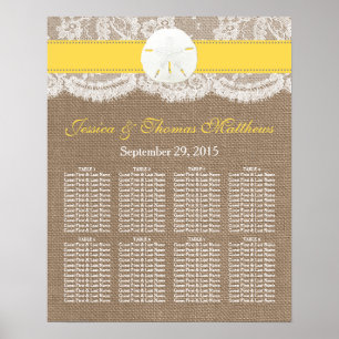 Die Yellow Sand Dollar Beach Hochzeitskollektion Poster