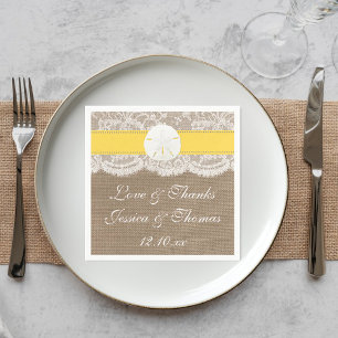Die Yellow Sand Dollar Beach Hochzeitskollektion Serviette