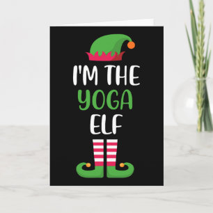 Die Yoga-Elfen-Familie passend zur Weihnachtsgrupp Karte