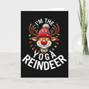 Die Yoga-Rentier-Familie passende Gruppe Weihnacht Karte