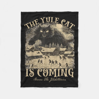 Die Yule-Katze kommt Isländische Weihnachtskatze M Fleecedecke