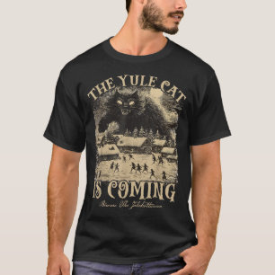 Die Yule-Katze kommt Isländische Weihnachtskatze M T-Shirt